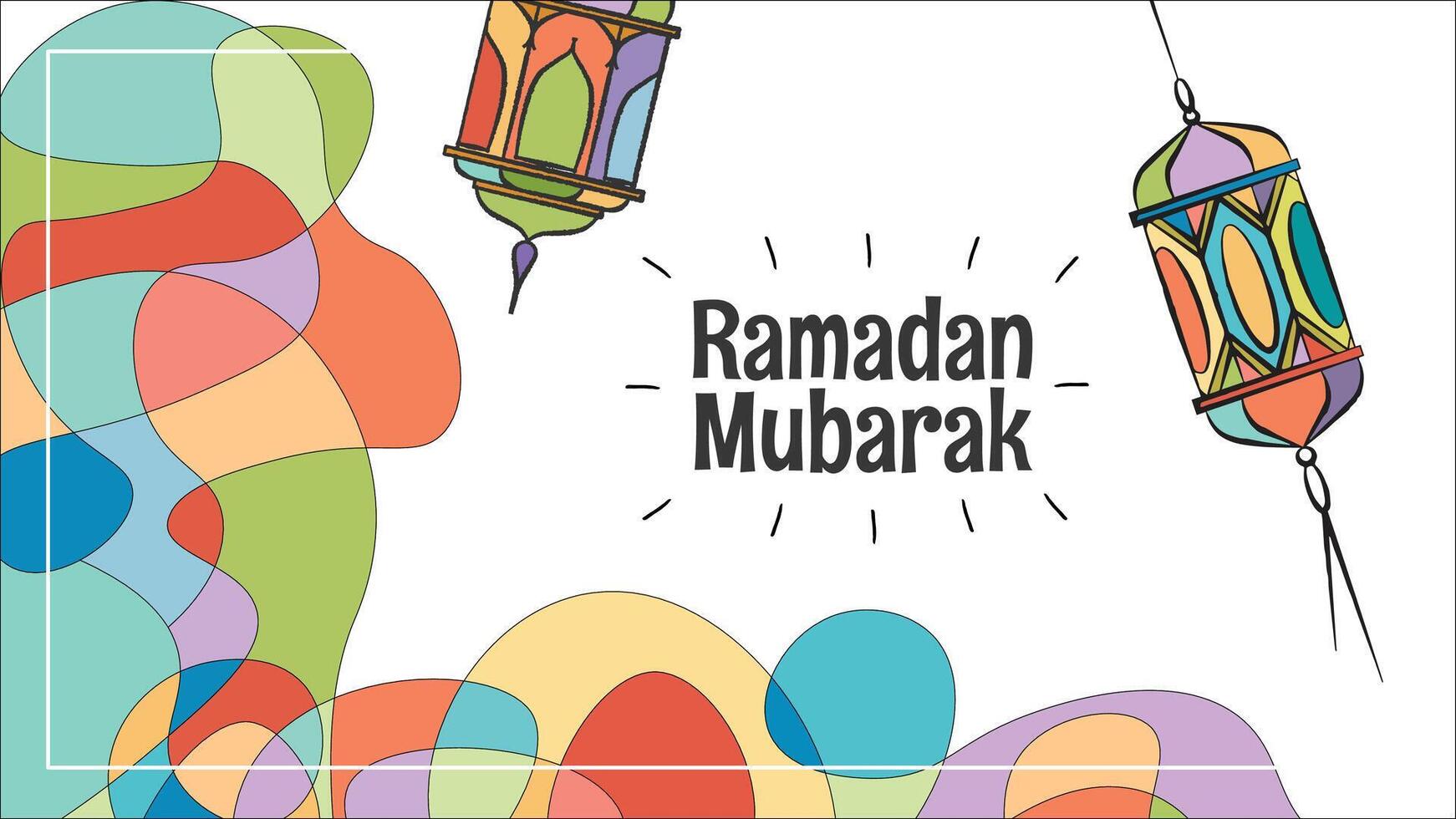 Colorful abstract horizontal ramadan banner vector