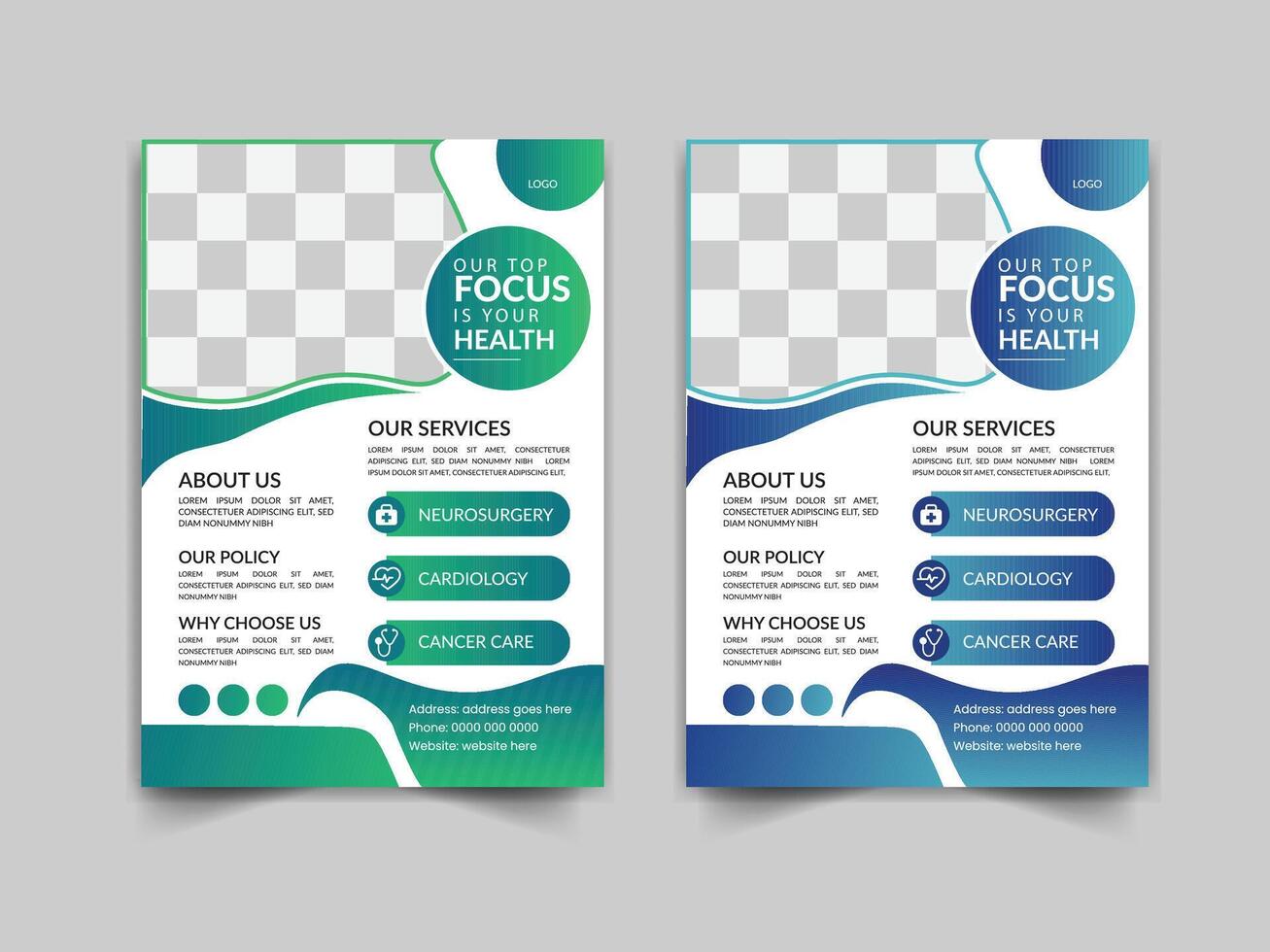 medical  clinic flyer design vector