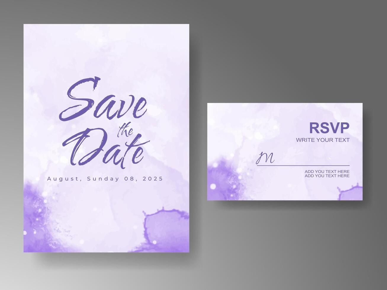 invitación de boda con fondo abstracto de acuarela vector