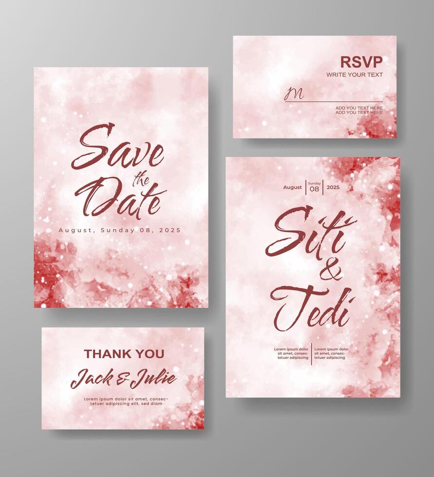 invitación de boda con fondo abstracto de acuarela vector