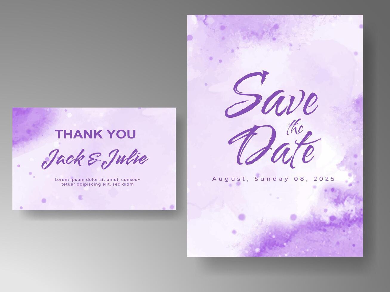 Wedding invitation with abstract watercolor background vector