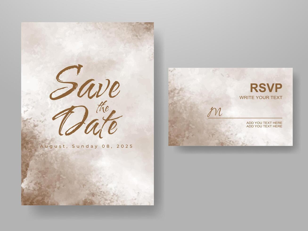 Wedding invitation with abstract watercolor background vector