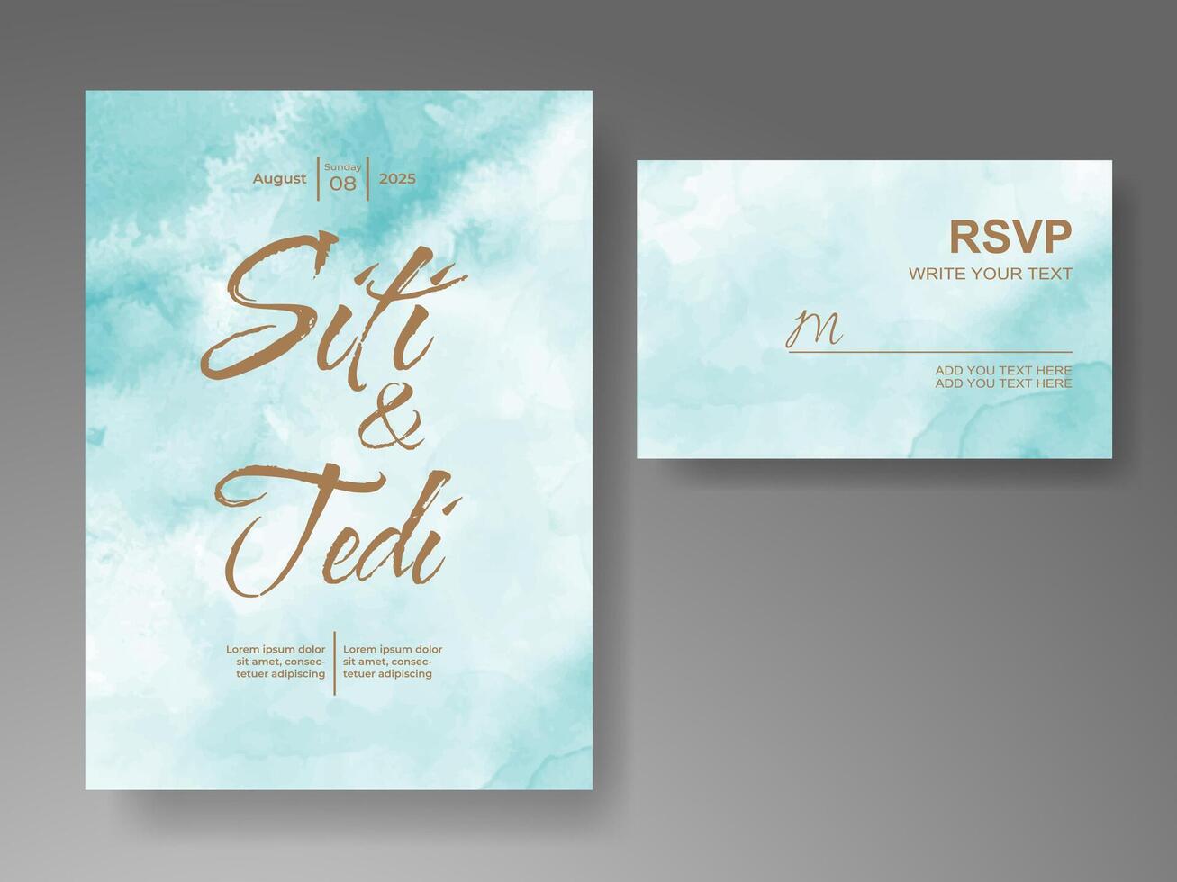 invitación de boda con fondo abstracto de acuarela vector