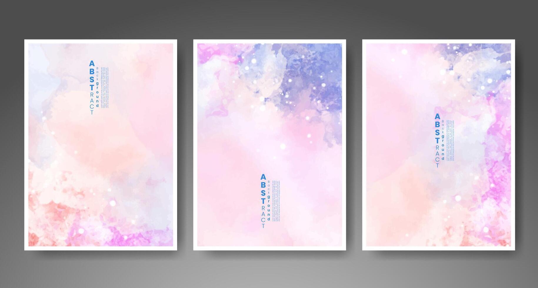 Set of creative hand painted abstract watercolor background. Design for your cover, date, postcard, banner, logo. vector