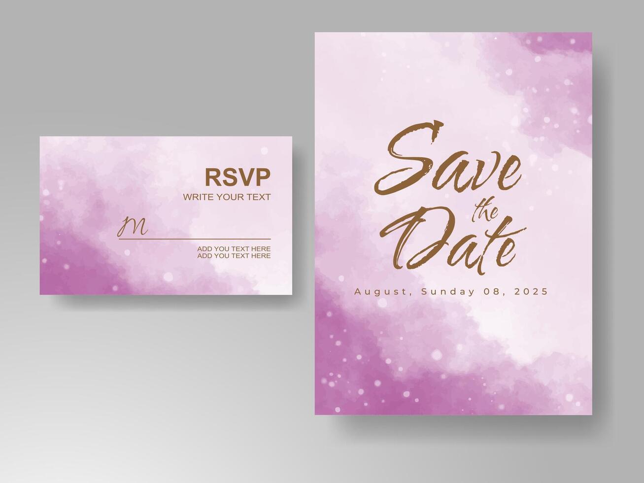 Wedding invitation with abstract watercolor background vector