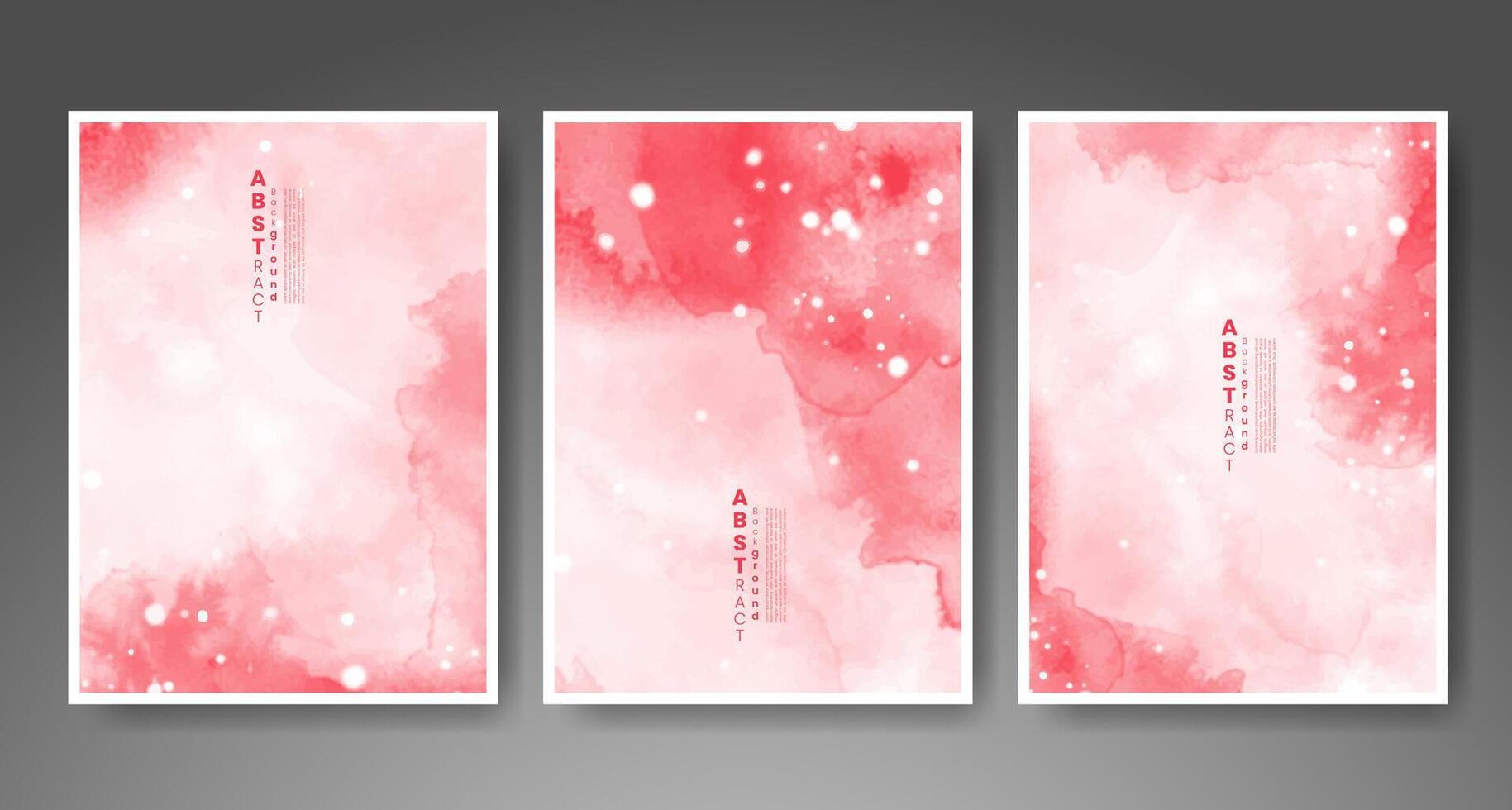 Set of creative hand painted abstract watercolor background. Design for your cover, date, postcard, banner, logo. vector