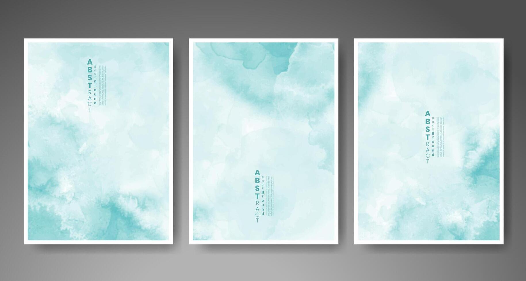 Set of creative hand painted abstract watercolor background. Design for your cover, date, postcard, banner, logo. vector