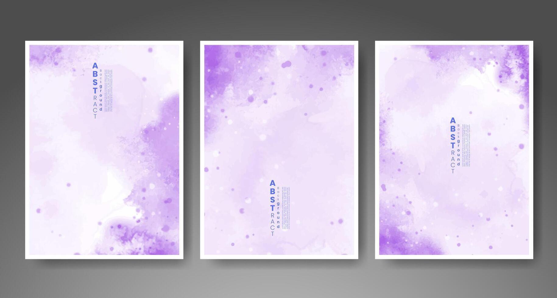 Set of creative hand painted abstract watercolor background. Design for your cover, date, postcard, banner, logo. vector