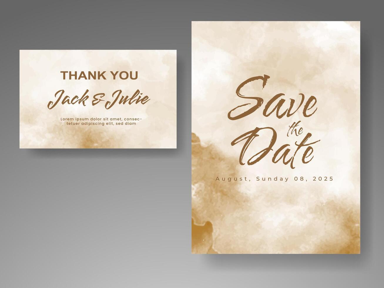 Wedding invitation with abstract watercolor background vector