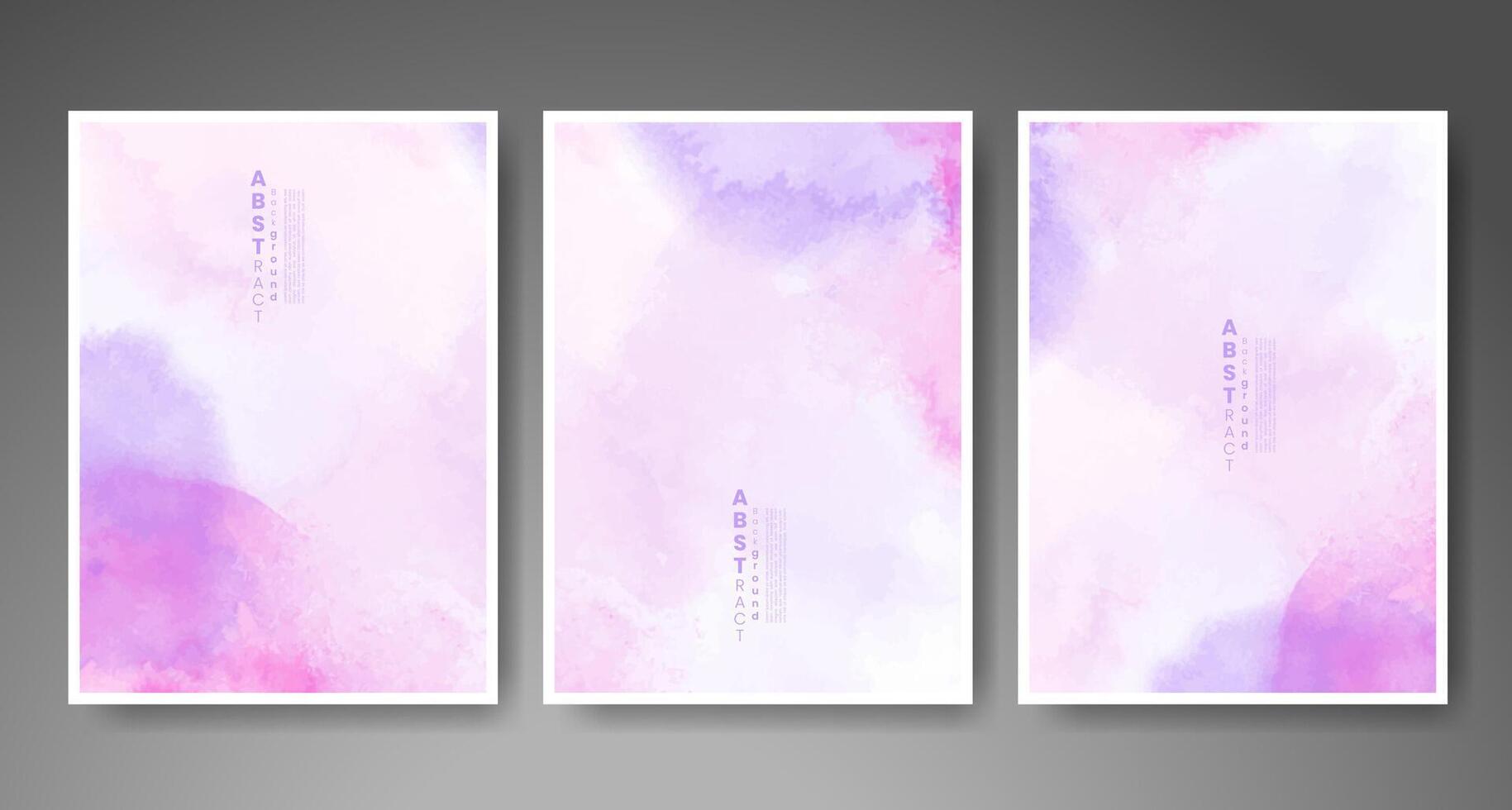 Set of creative hand painted abstract watercolor background. Design for your cover, date, postcard, banner, logo. vector