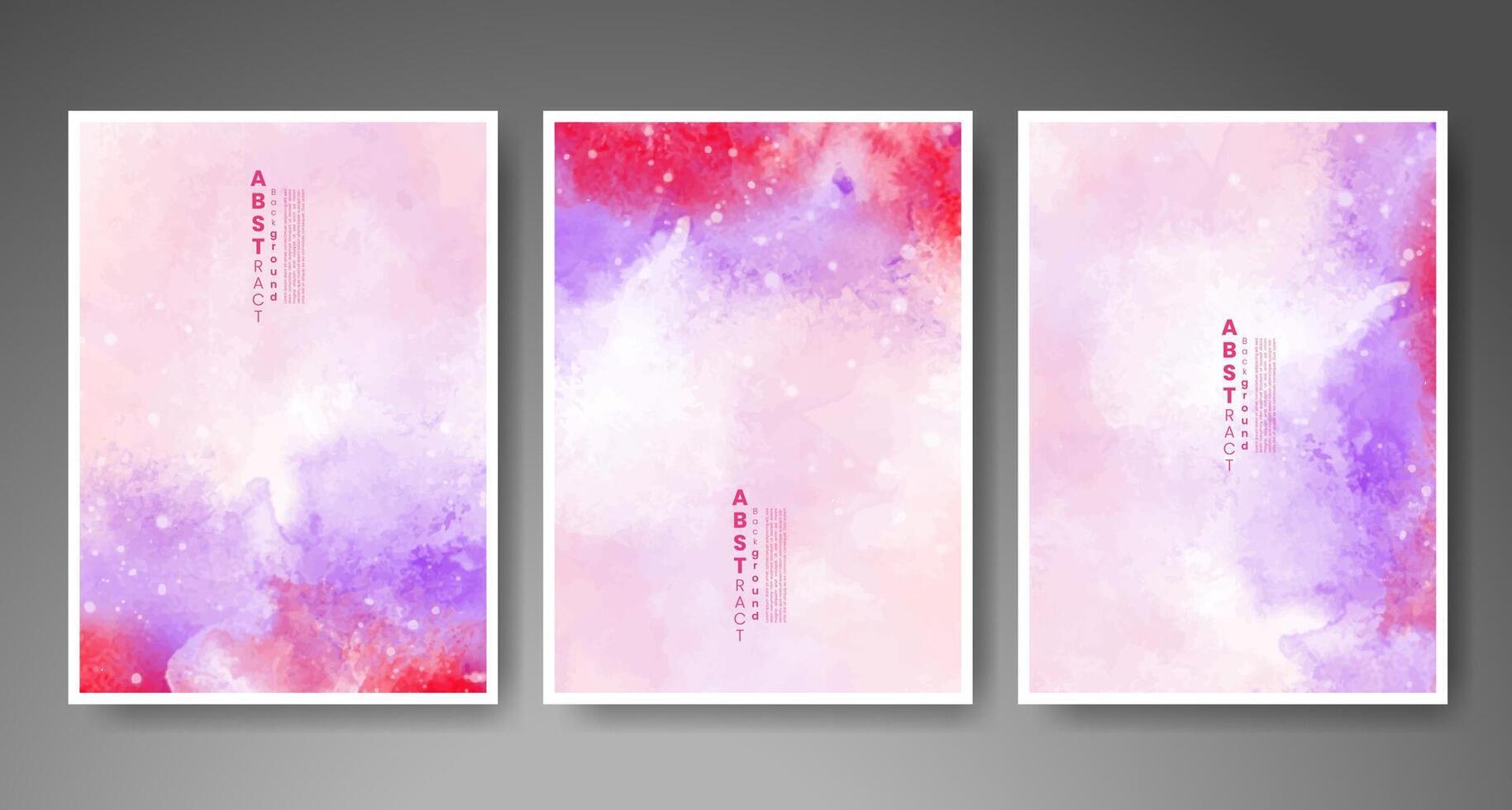 Set of creative hand painted abstract watercolor background. Design for your cover, date, postcard, banner, logo. vector