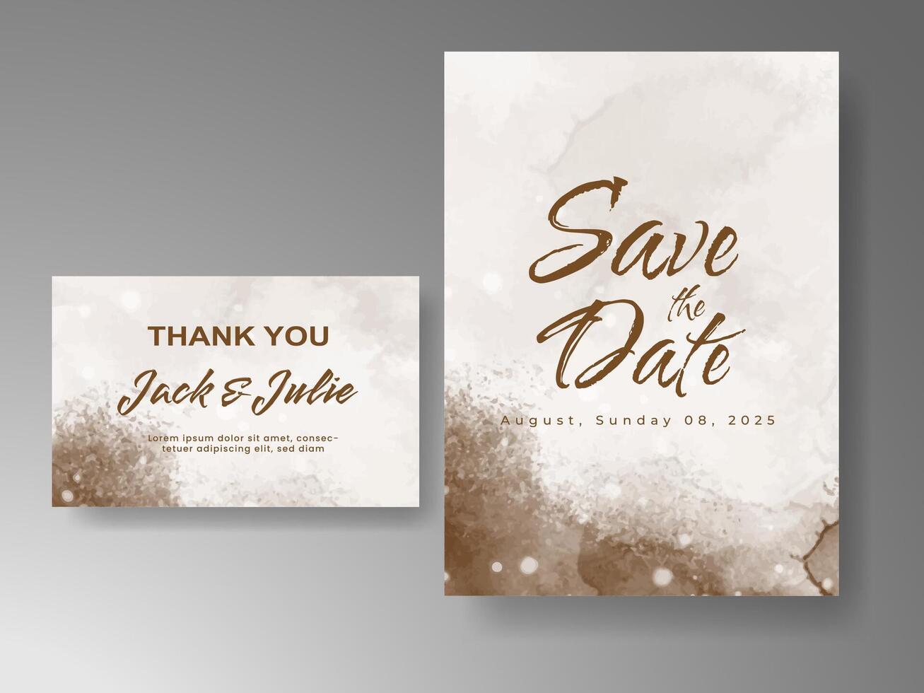 Wedding invitation with abstract watercolor background vector