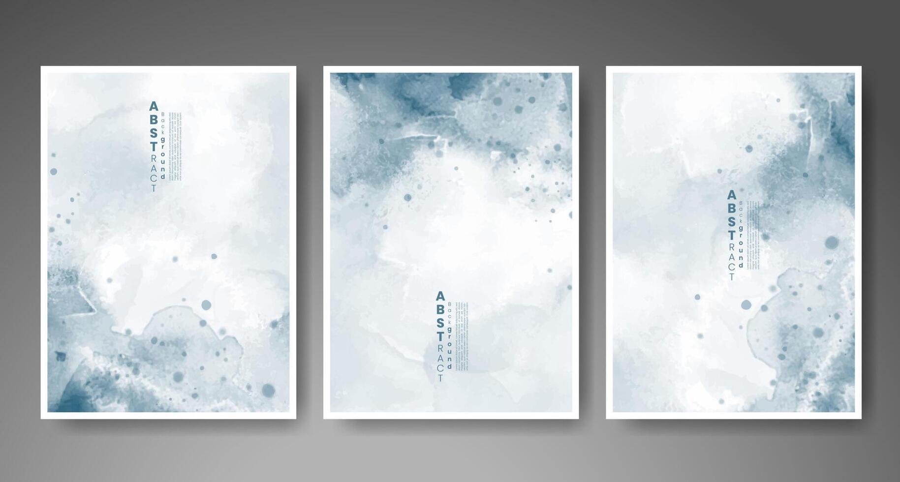 Set of creative hand painted abstract watercolor background. Design for your cover, date, postcard, banner, logo. vector