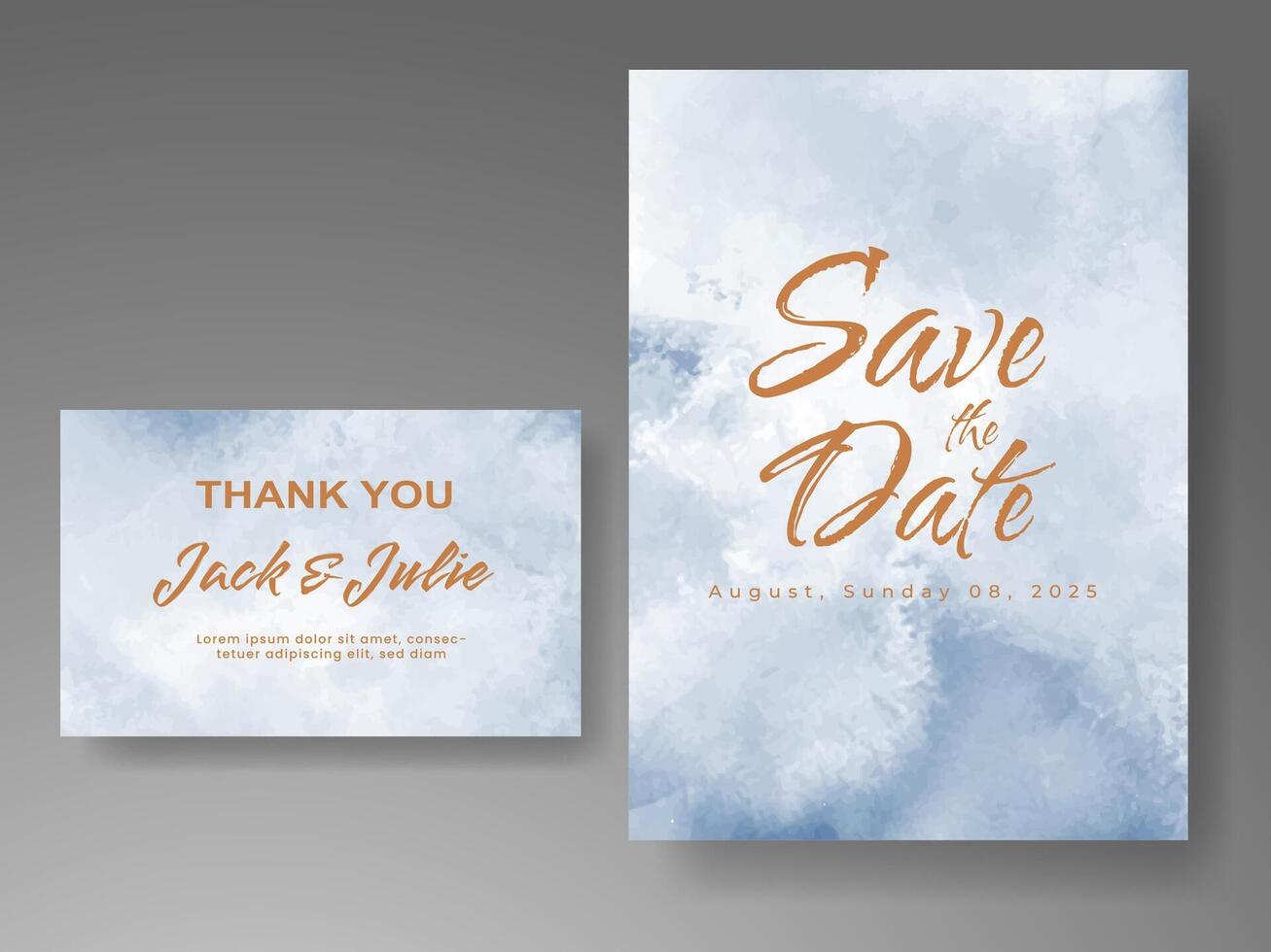 Wedding invitation with abstract watercolor background vector