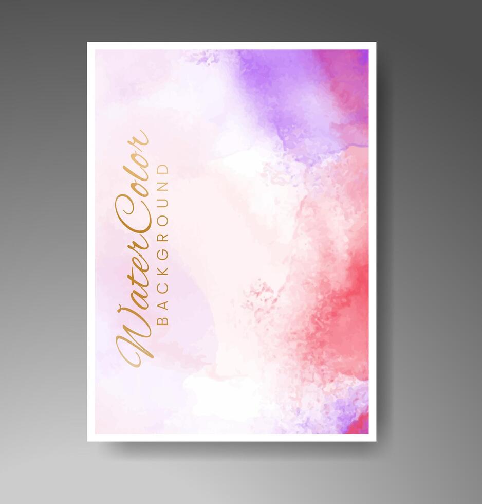 Cover template with watercolor background. Design for your cover, date, postcard, banner, logo. vector