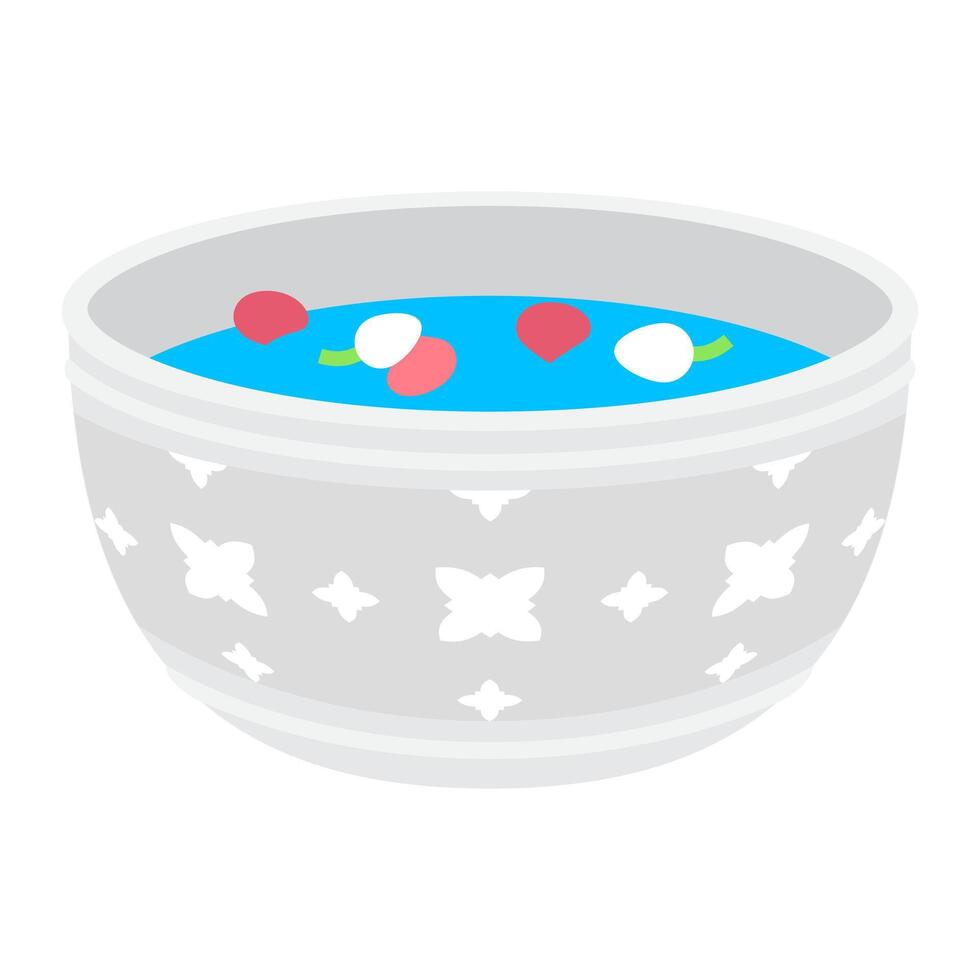 songkran water bowl with petal vector