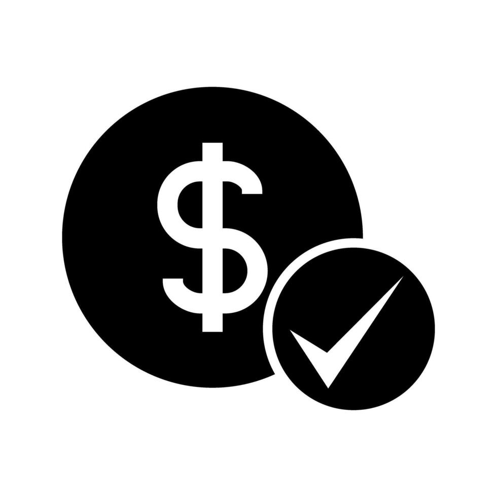 money with checkmark icon vector