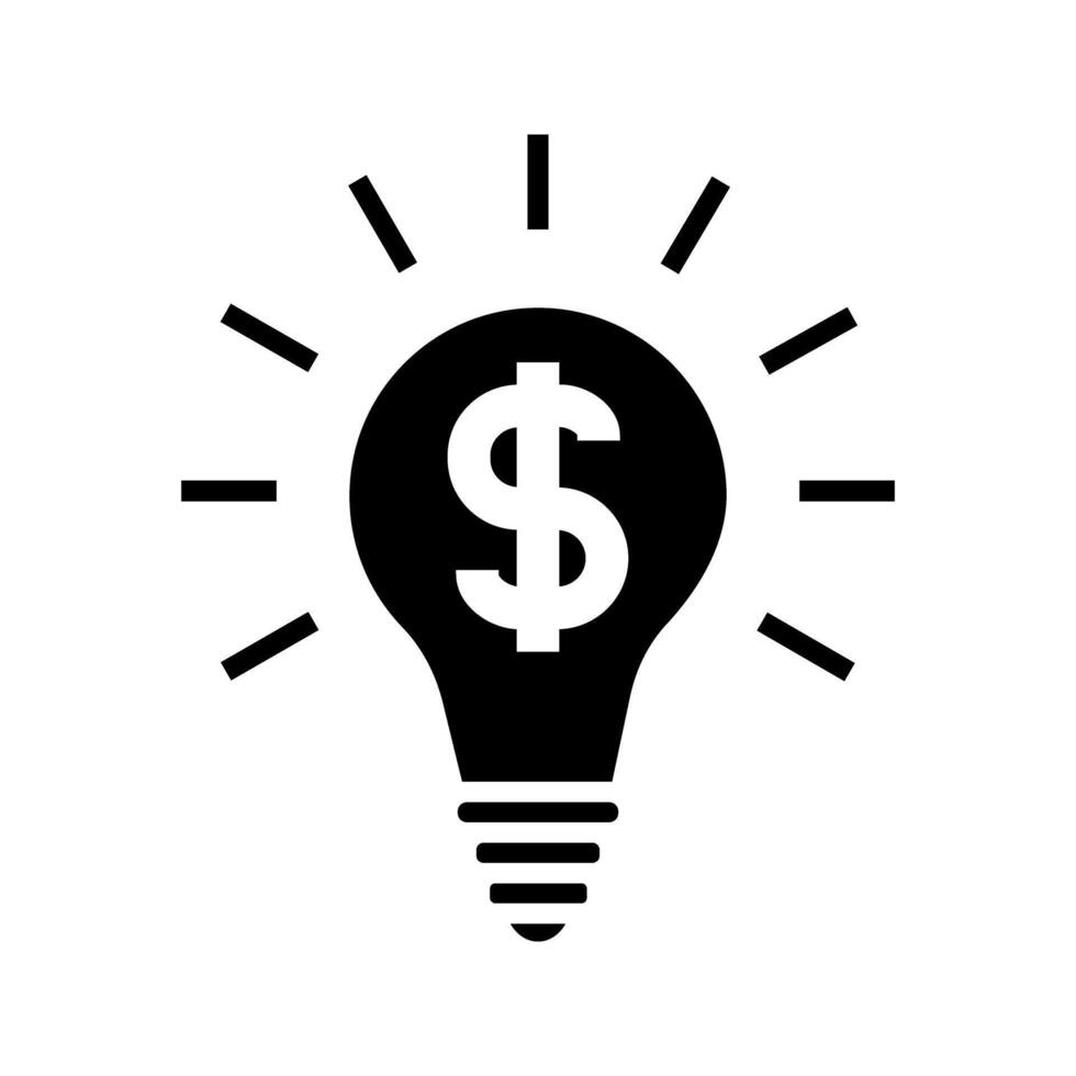 money idea, lightbulb with dollar sign icon vector