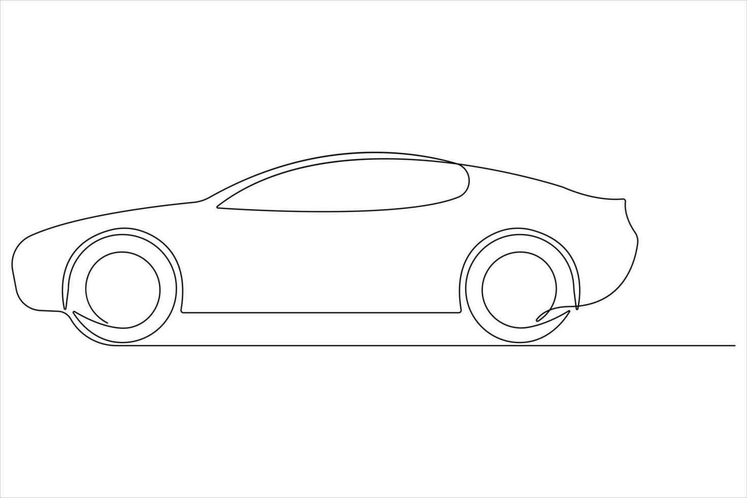 Simple illustration of car vector continuous single line art