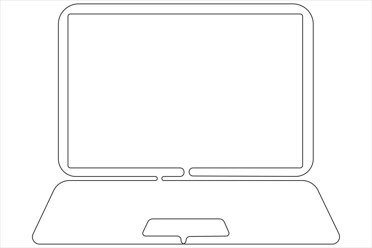 Art illustration of laptop in one line style isolated outline vector