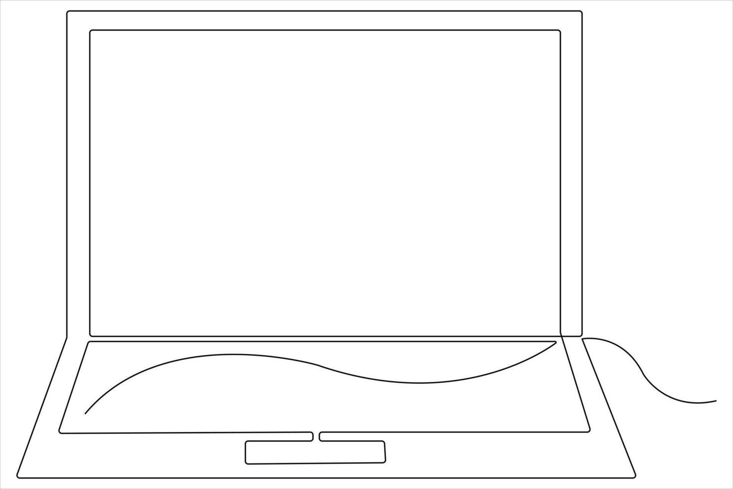 Art illustration of laptop in one line style isolated outline vector