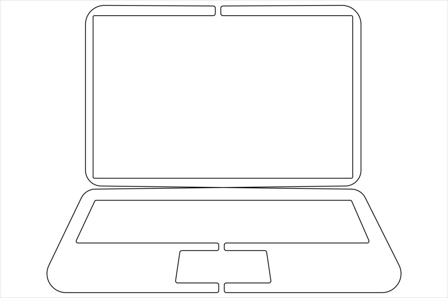 Art illustration of laptop in one line style isolated outline vector