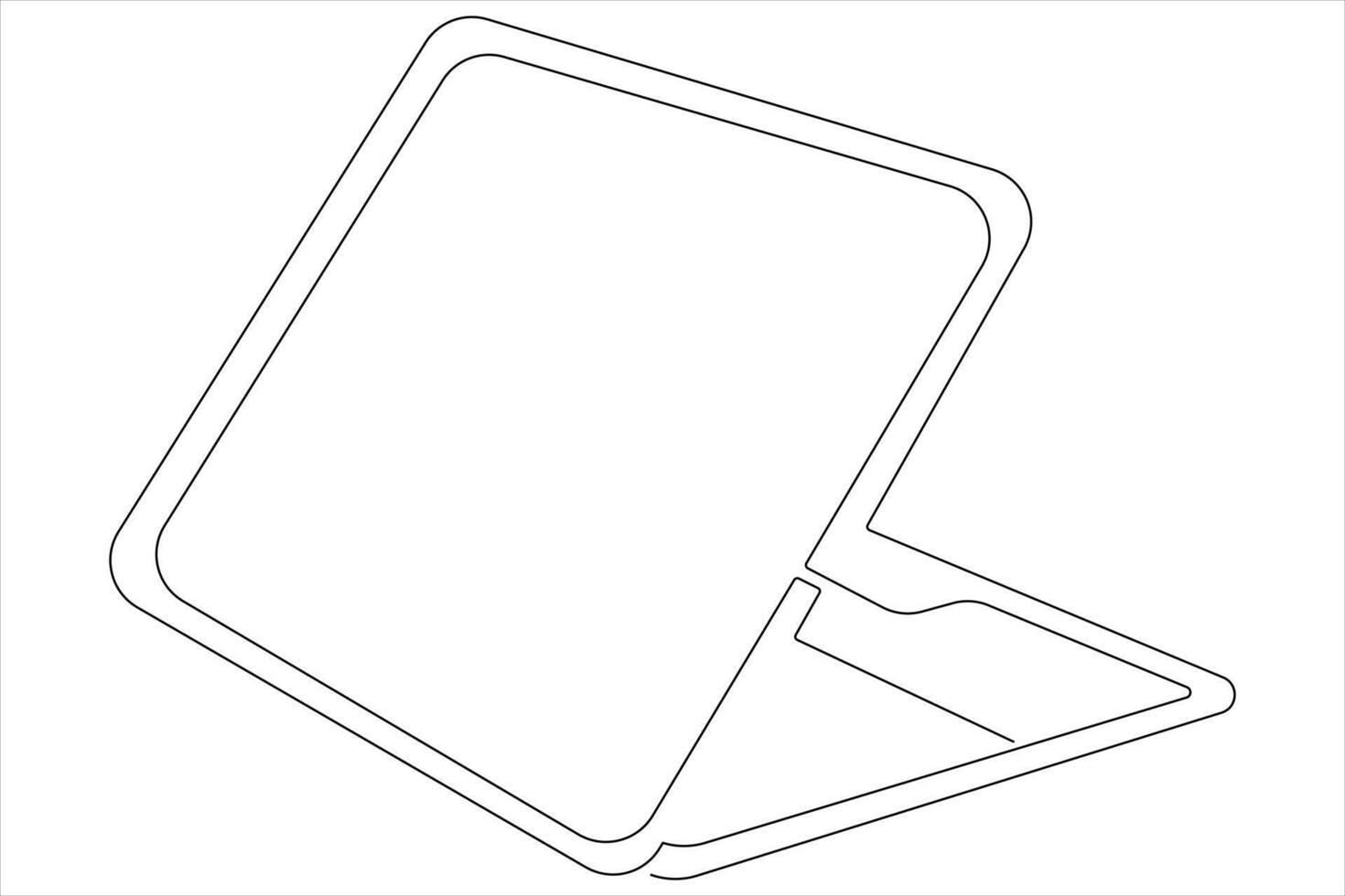 Art illustration of laptop in one line style isolated outline vector