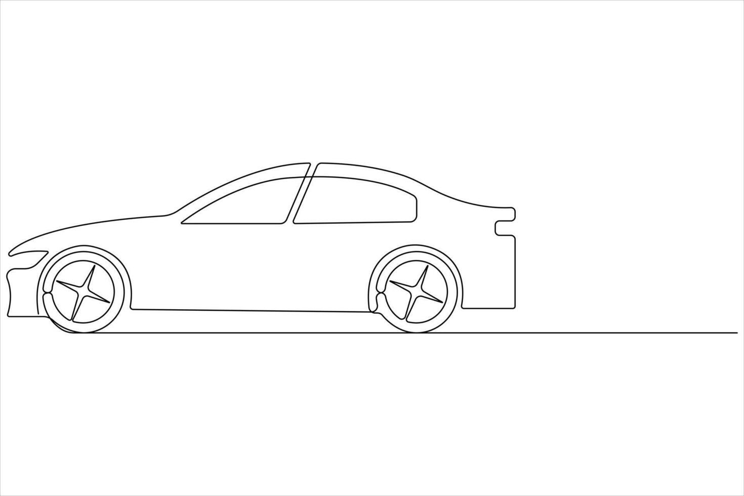 sencillo ilustración de coche vector continuo soltero línea Arte