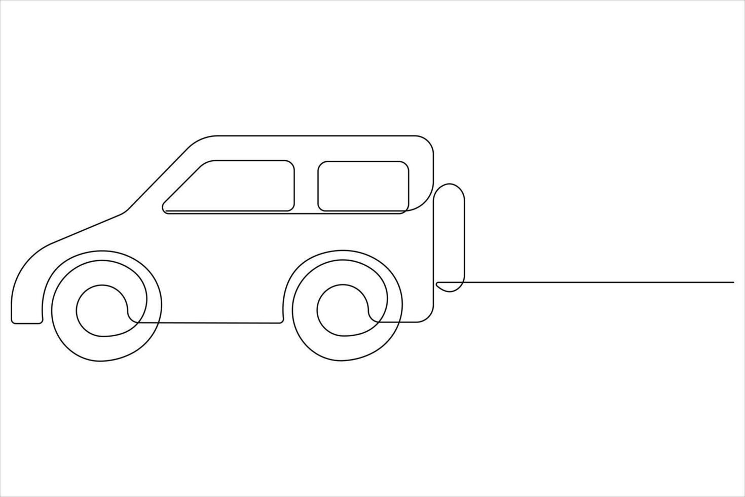 Simple illustration of car vector continuous single line art