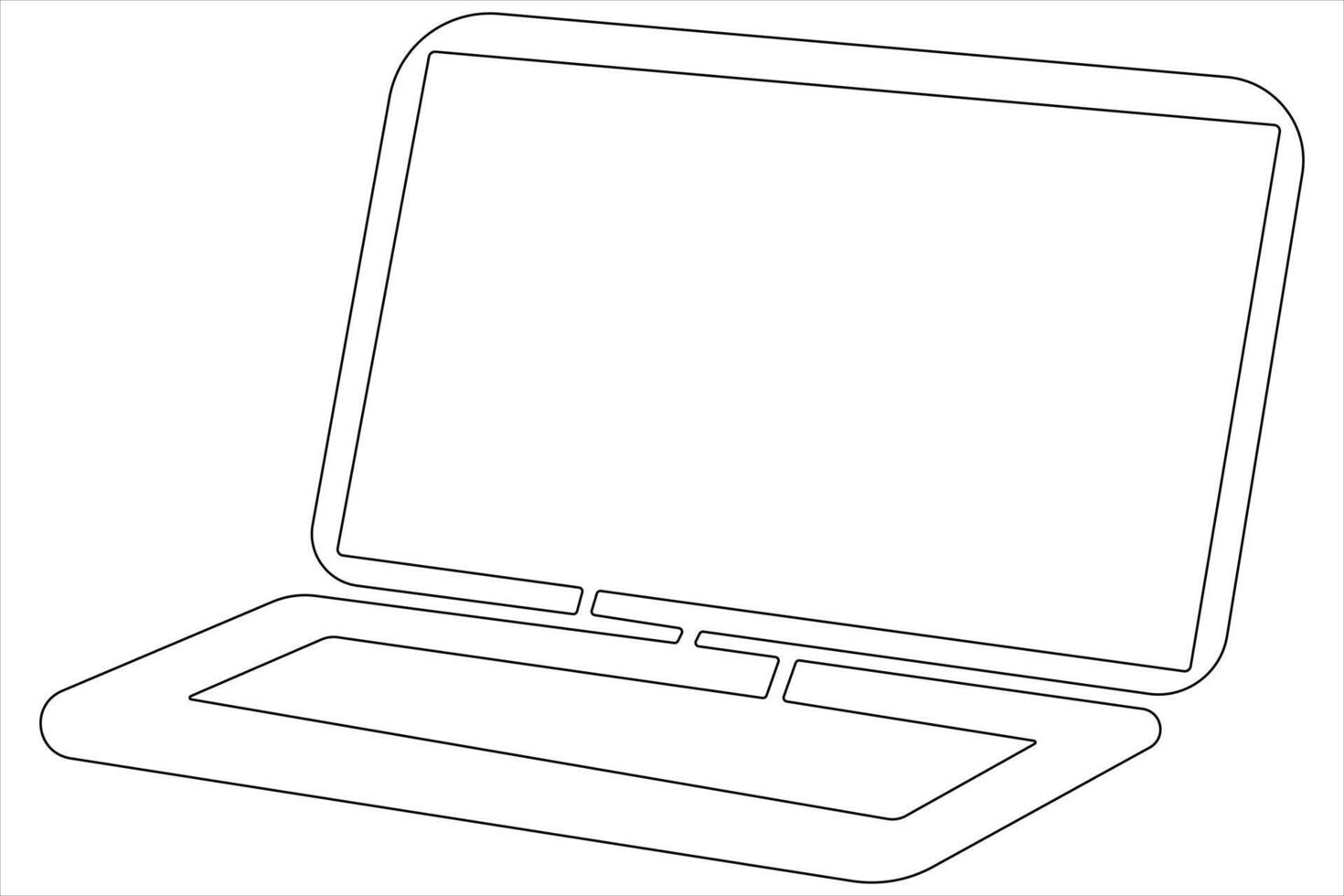 Art illustration of laptop in one line style isolated outline vector