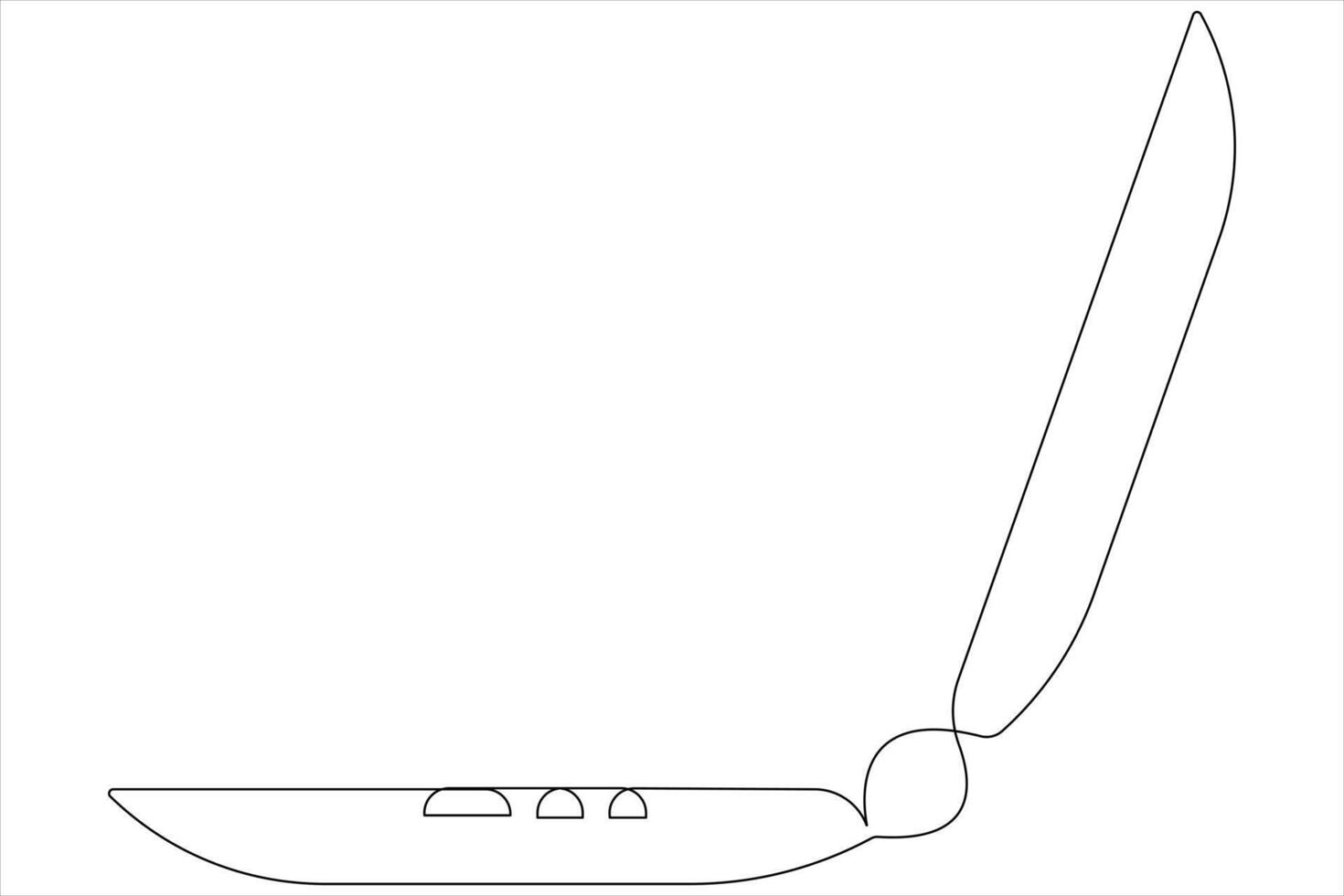 Art illustration of laptop in one line style isolated outline vector