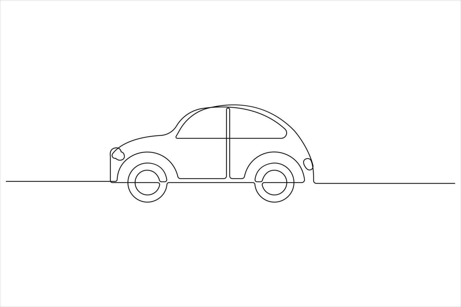 Simple illustration of car vector continuous single line art