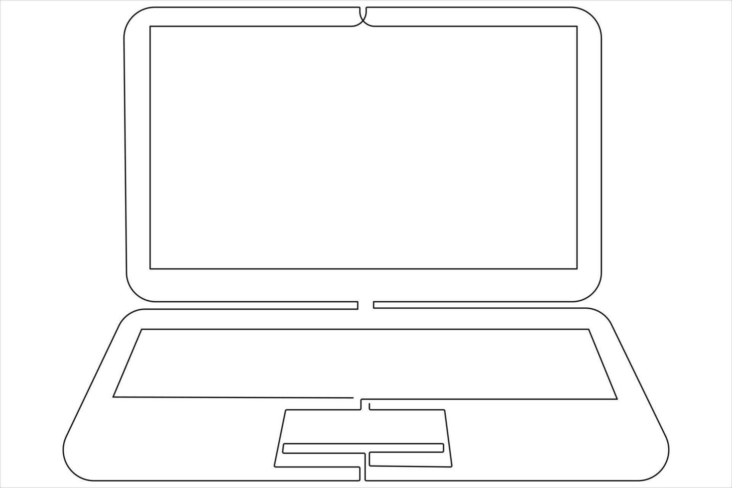 Art illustration of laptop in one line style isolated outline vector