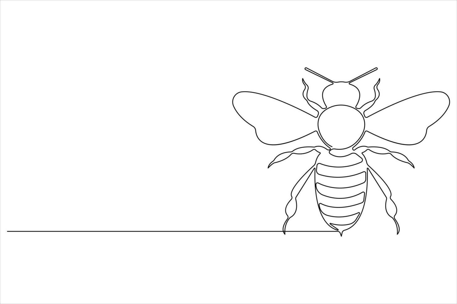 sencillo ilustración de miel abeja forma continuo uno línea Arte abeja contorno vector