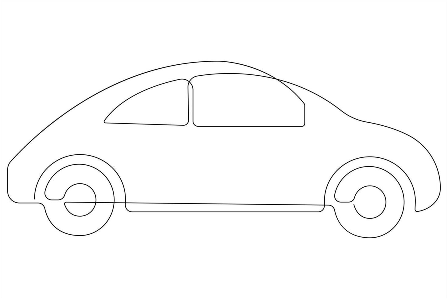 Simple illustration of car vector continuous single line art