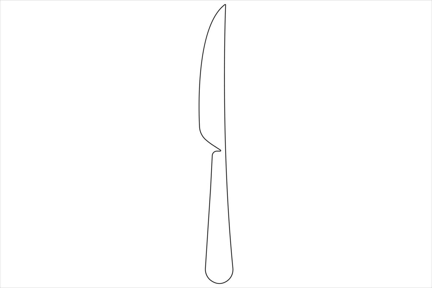 Continuous single line art drawing of food tools for knife outline vector illustration