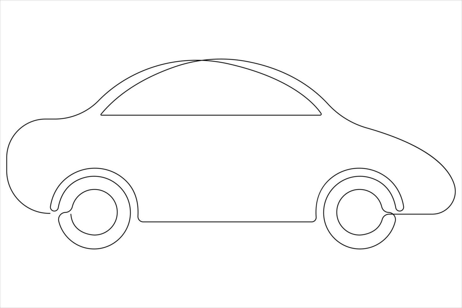 Simple illustration of car vector continuous single line art