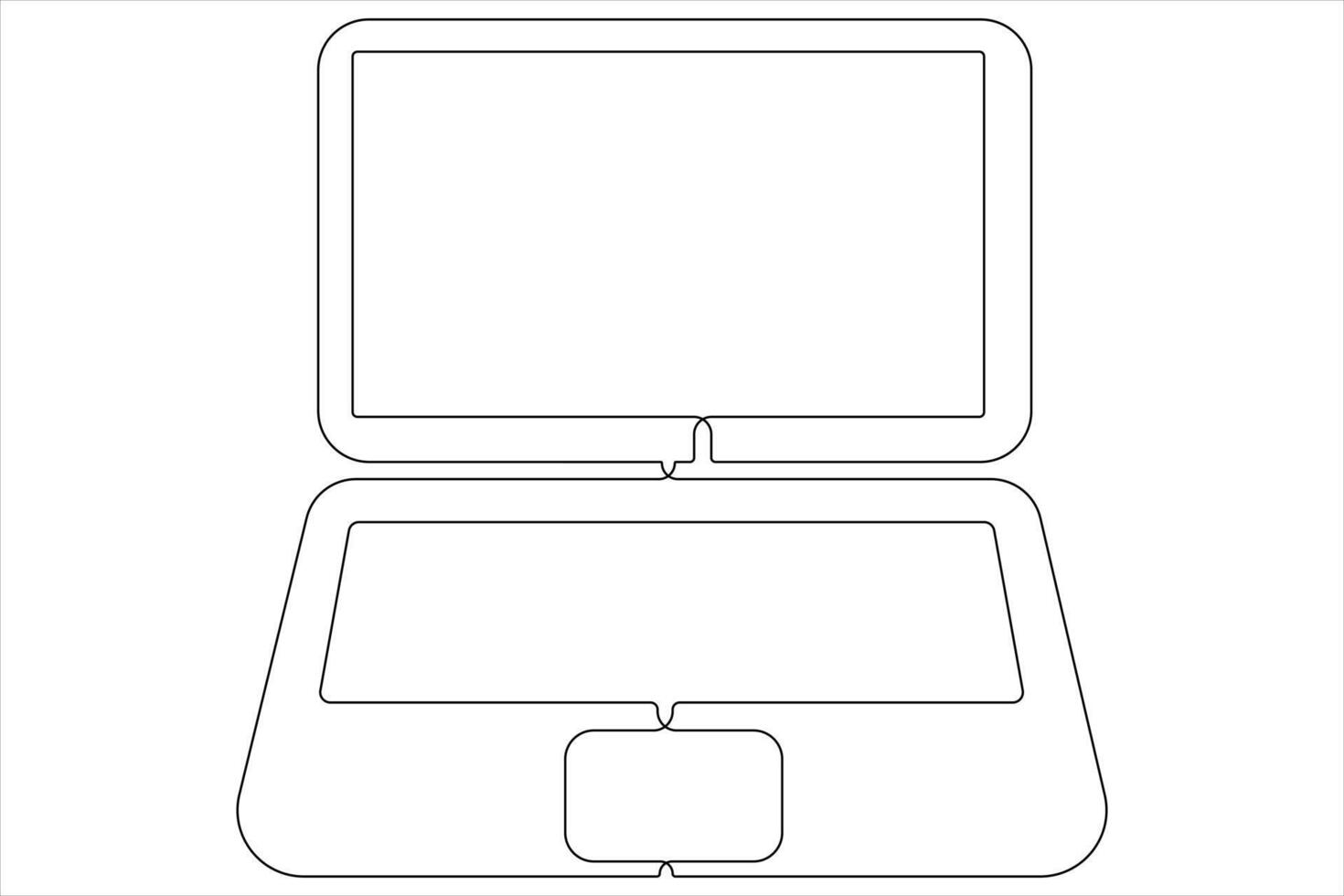 Art illustration of laptop in one line style isolated outline vector