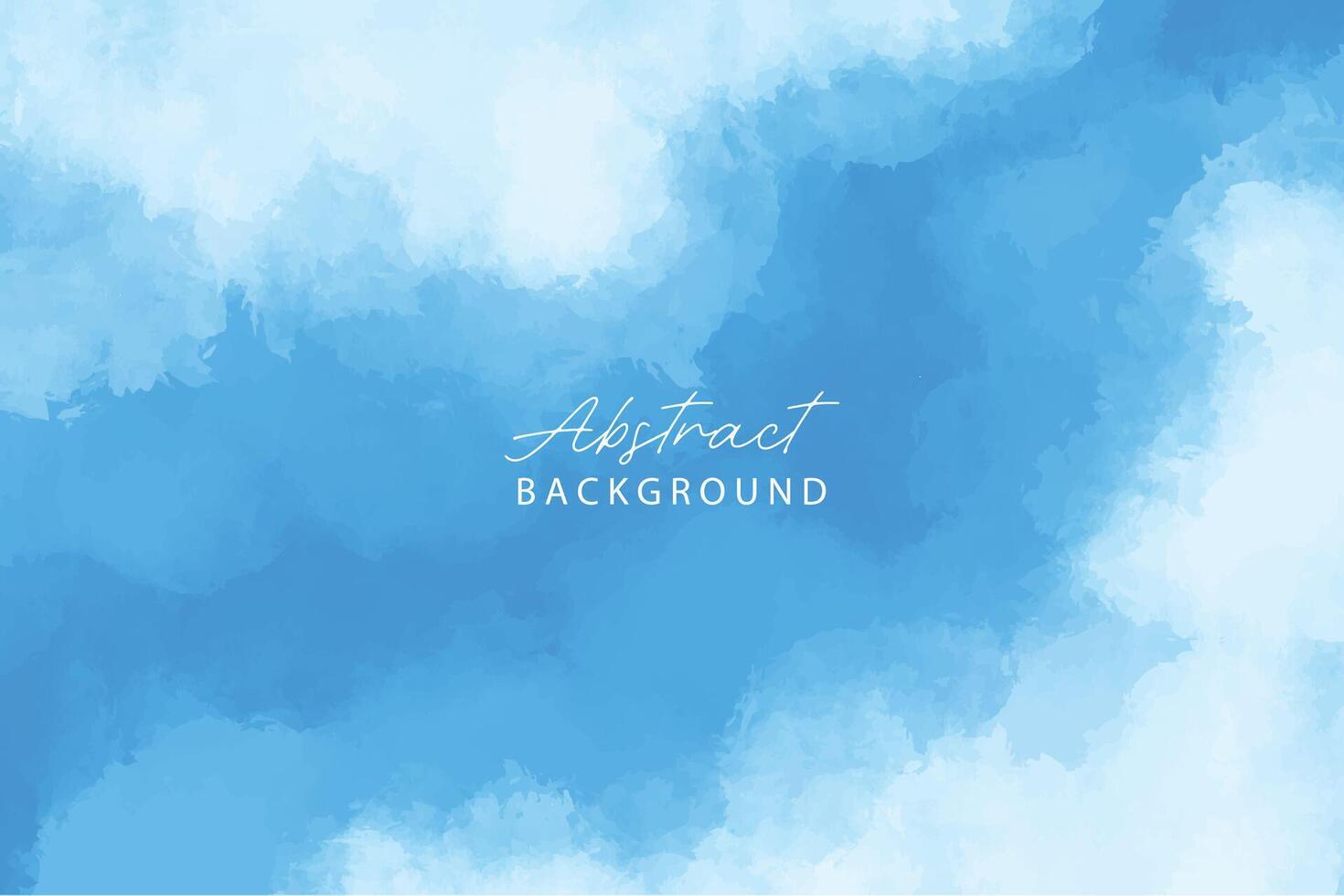 Watercolor vector illustration of blue sky and clouds