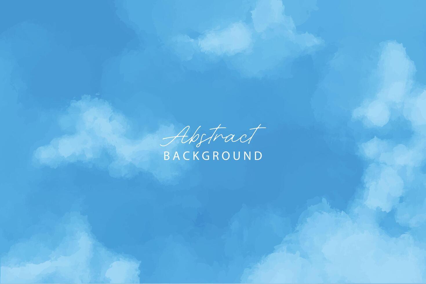 Watercolor vector illustration of blue sky and clouds