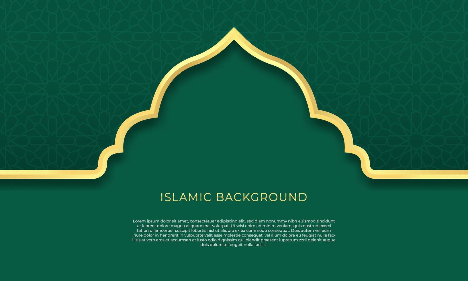abstract modern luxury islamic background with ornament border decoration with green gradient design vector