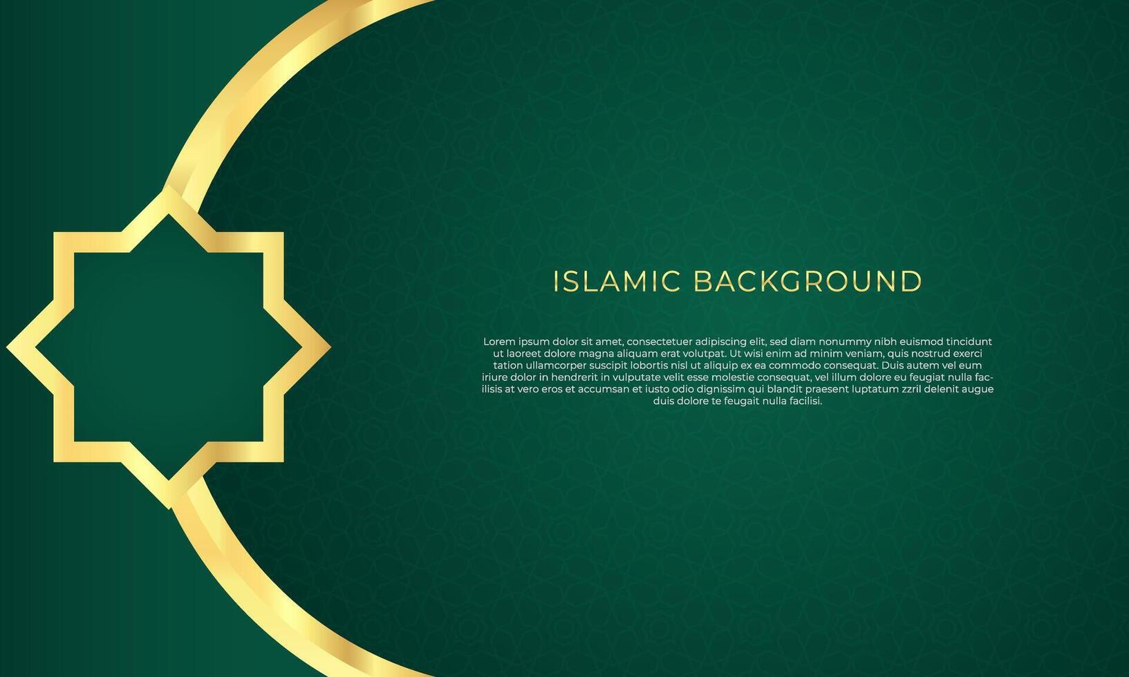 abstract modern luxury islamic background with ornament border decoration with green gradient design vector