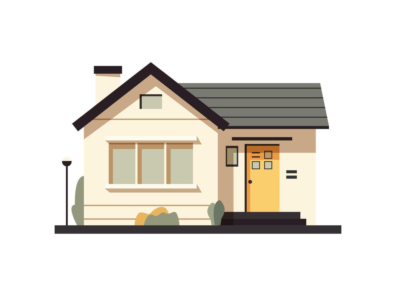 House facade. Traditional cottage. Vector illustration