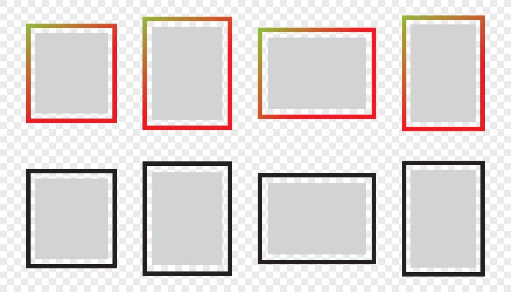 Photo frame, picture frame, poster frame vector on isolated background.