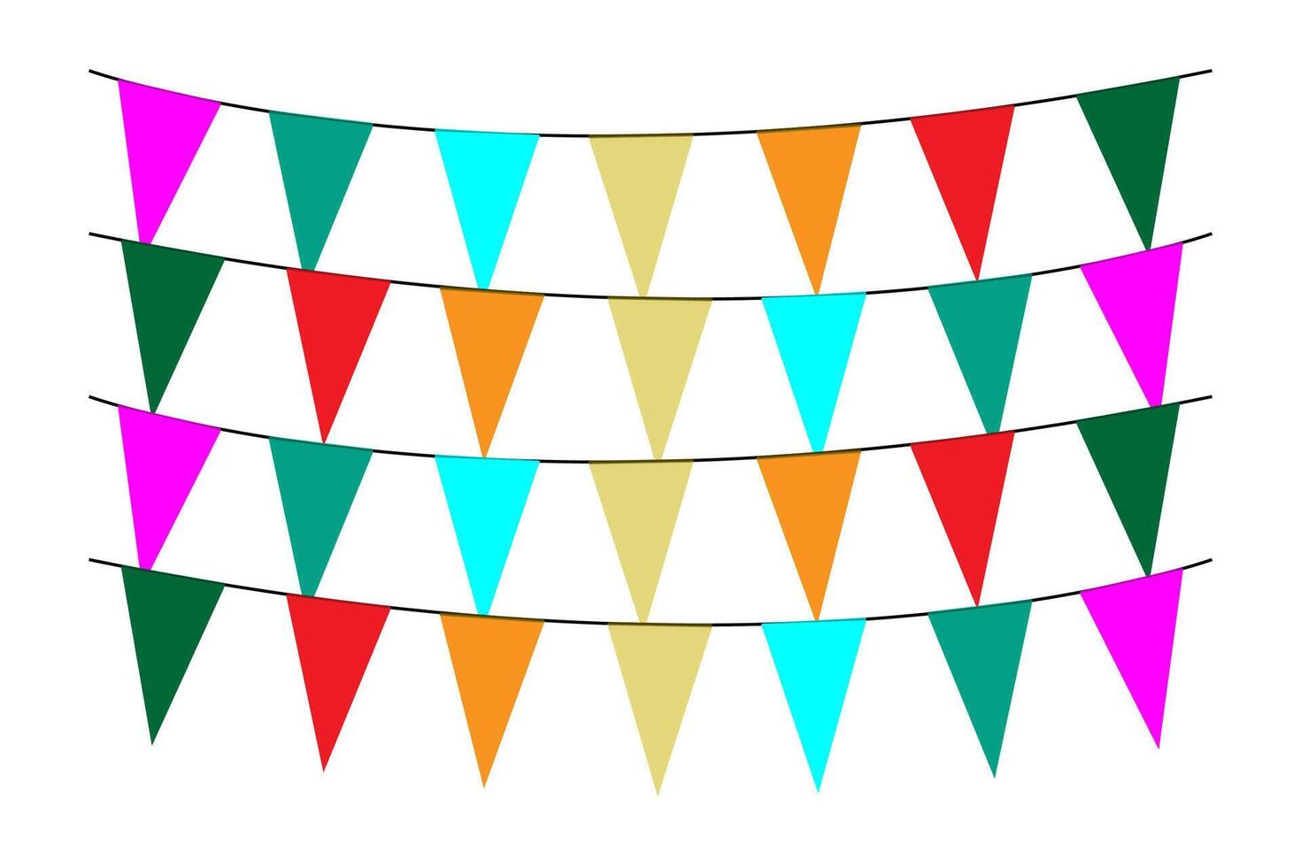 Greeting or Party invitation with carnival flag garlands with colorful hanging above. vector