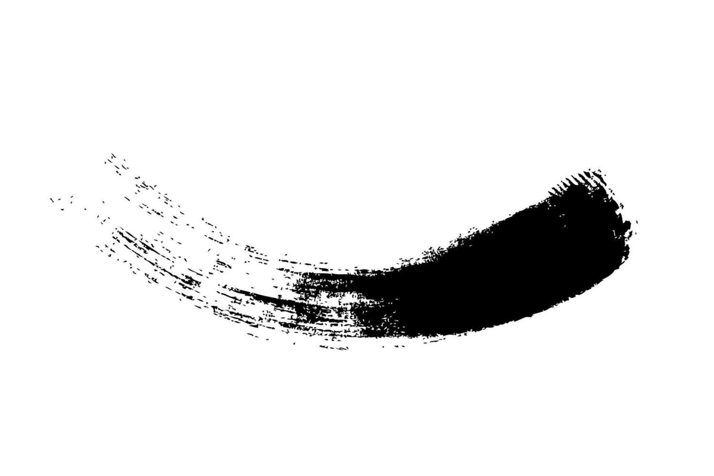 Enso zen curved brush stroke japanese brush symbol vector illustration.