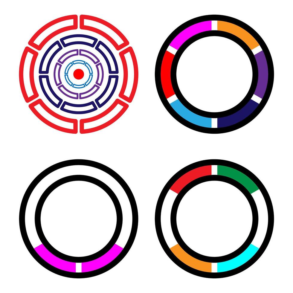 Abstract circle technology casino chips logo set. vector