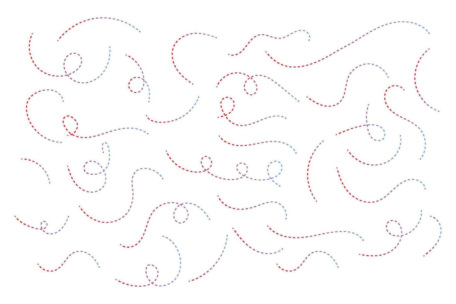 Hand drawn dotted curved line shape vector. vector