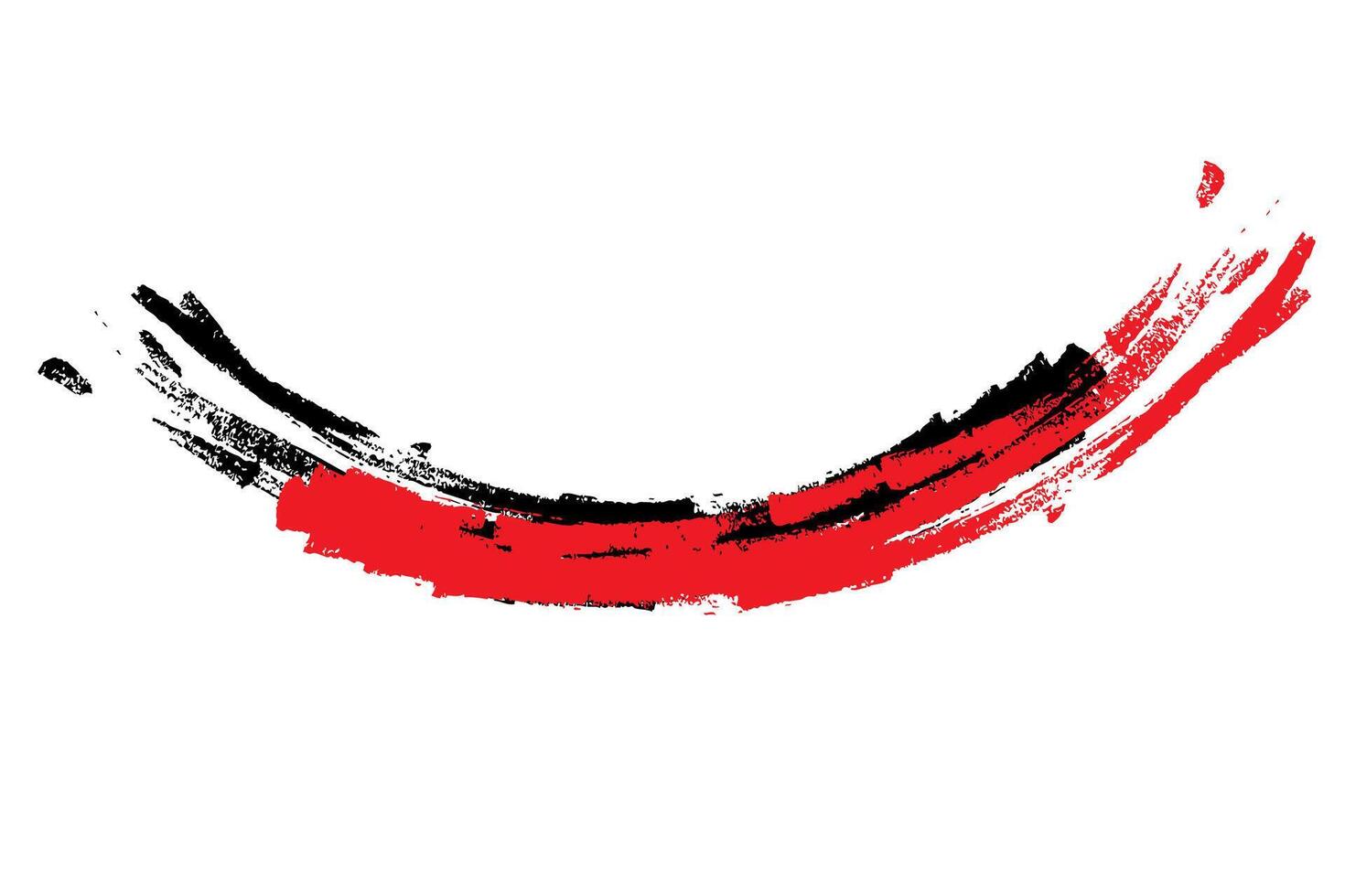 Enso zen curved brush stroke japanese brush symbol vector illustration.