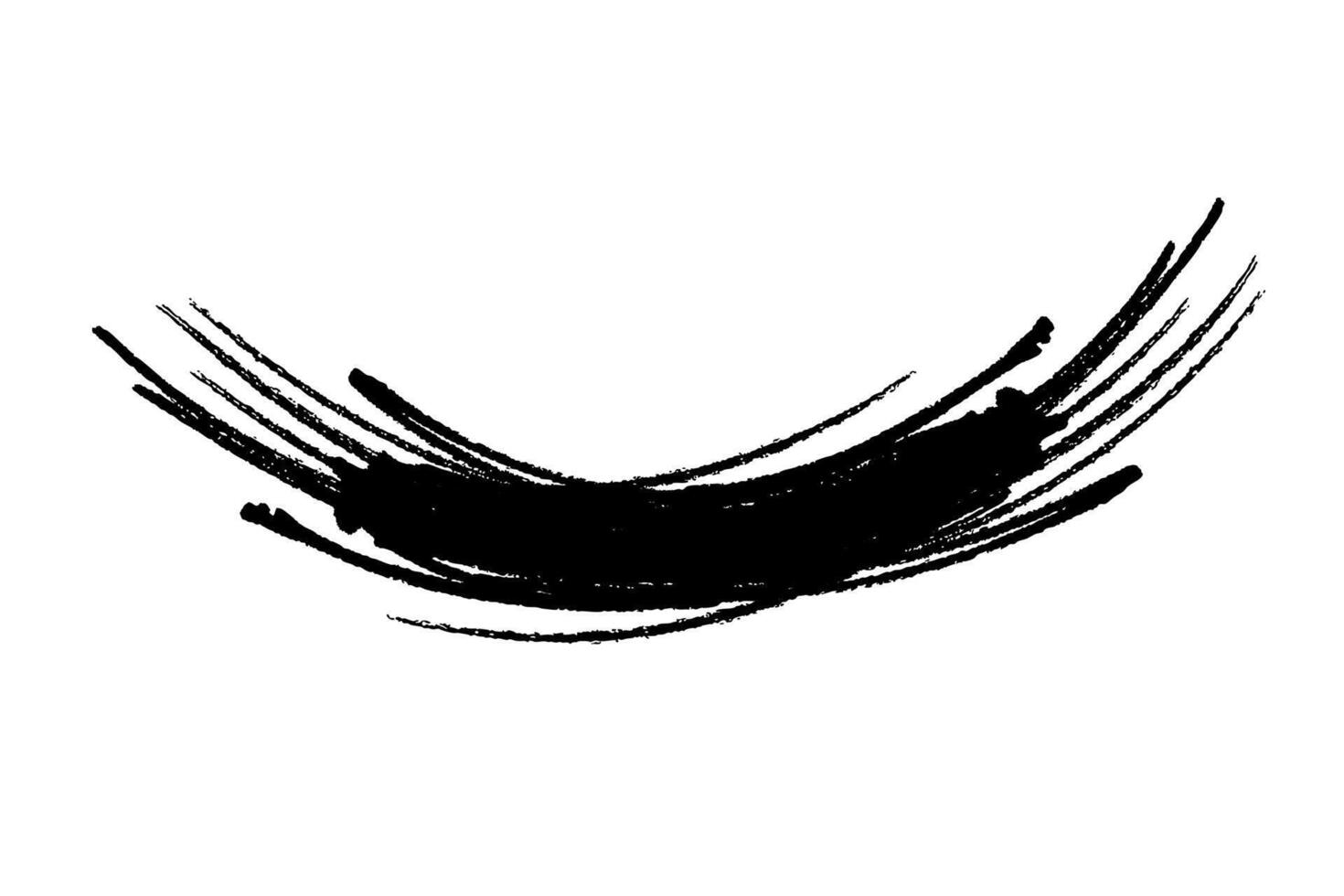 Enso zen curved brush stroke japanese brush symbol vector illustration.